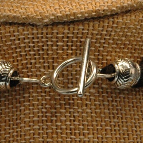 Adorable Abalone Sea Turtle with Rhinestone Accents on Handmade 23" Black Choker - Picture 5 of 5